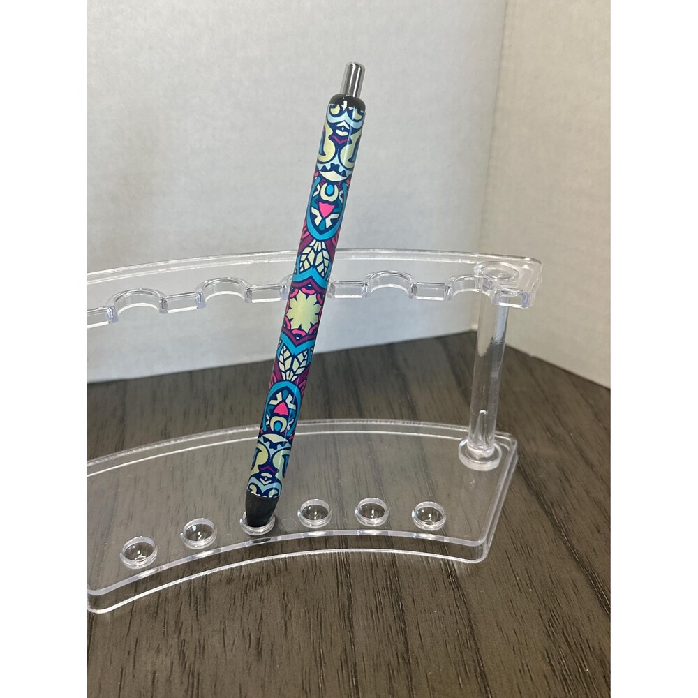 Mosaic Mandala Inkjoy Personalized Pens, Refillable gel pens, Vinyl Wrap, Custom